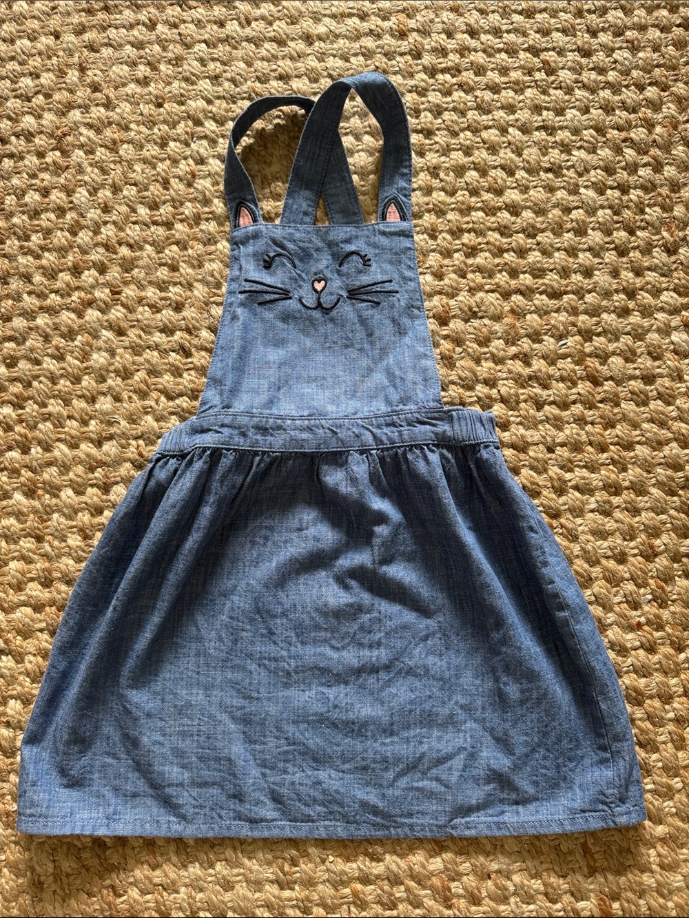 H&M Blue Denim Bunny Overall Skirt